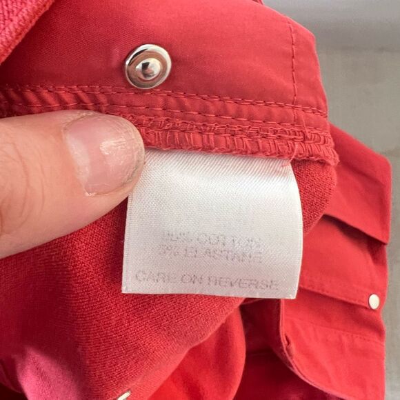 St John sport coral pink red stretch summer pants size 8 - Picture 9 of 10